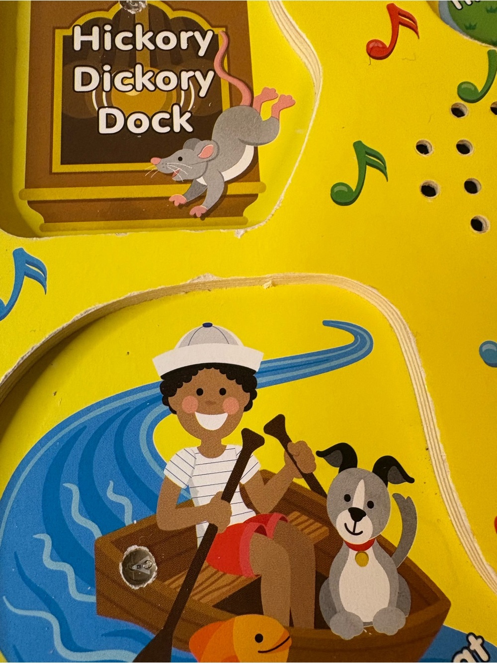 Melissa & Doug Yellow Farm & Nature Wooden Peg Nursery Rhymes Sound Puzzle - Picture 4 of 6